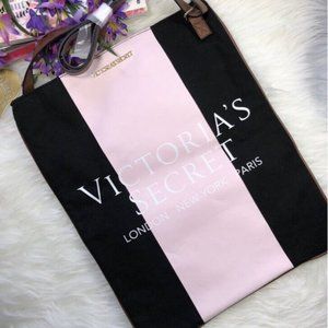 🛍️ Victoria's Secret Crossbody Messanger Canvas Bag Black & Pink